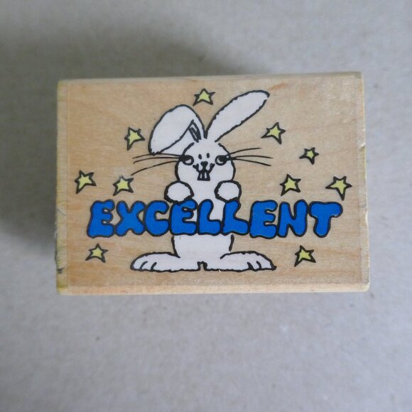 vintage Y2K Excellent Bunny rubber stamp wood Rubber Stampede - Picture 1 of 3
